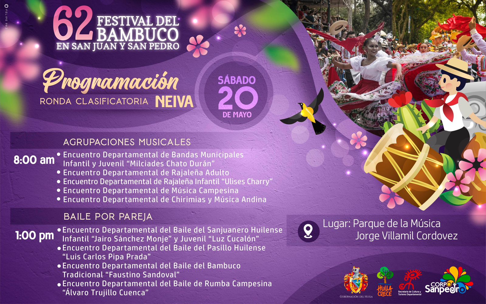 Rondas clasificatorias para el Festival del Bambuco en Neiva tendrán una planificación especial