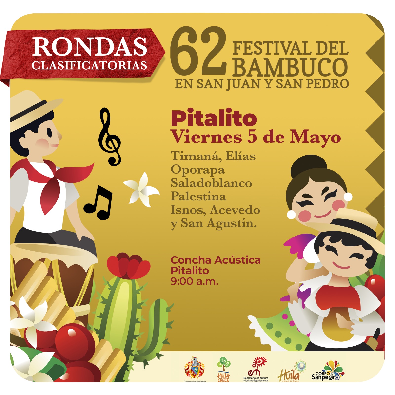 RONDA CLASIFICATORIA AL FESTIVAL DEL BAMBUCO EN SAN JUAN Y SAN PEDRO – ZONA SUR